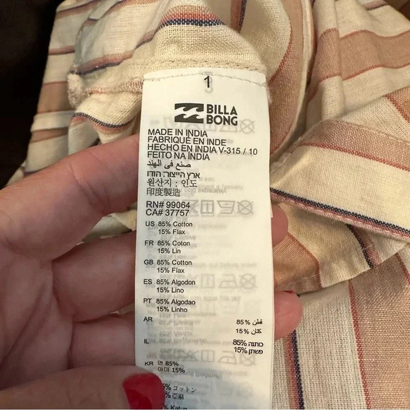 Billabong Sandy Toes Cotton Flax Jumpsuit - Picture 11 of 13